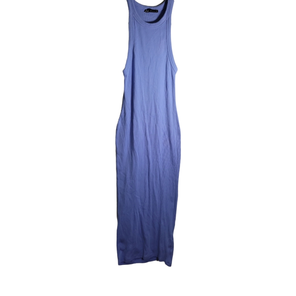 Zara Periwinkle Ribbed Sleeveless Maxi Dress
